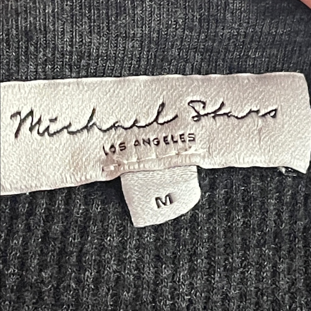 Michael Stars M Ilia Ruched Tie Maxi Thermal 0375 Stretch medium charcoal gray - Picture 2 of 10